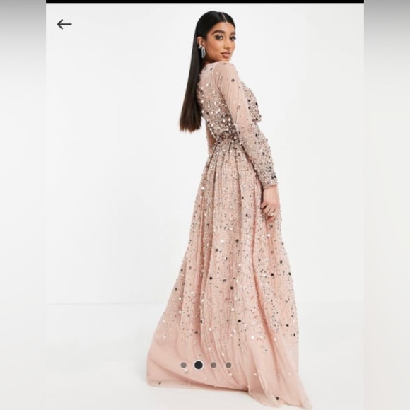 ASOS DESIGN full Sleeve Anarkali crop top Maxi dress size 12 NEW $150 - Picture 2 of 4